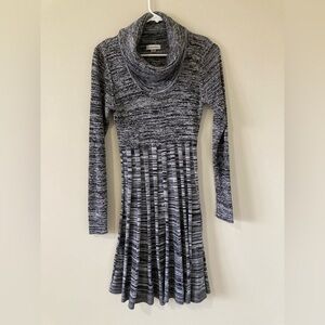 Calvin Klein Women’s Sz Medium Knit Heathered Gray Sweater Dress Cowl Neck